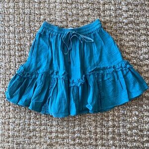Olivaceous Teal Ruffle Skirt